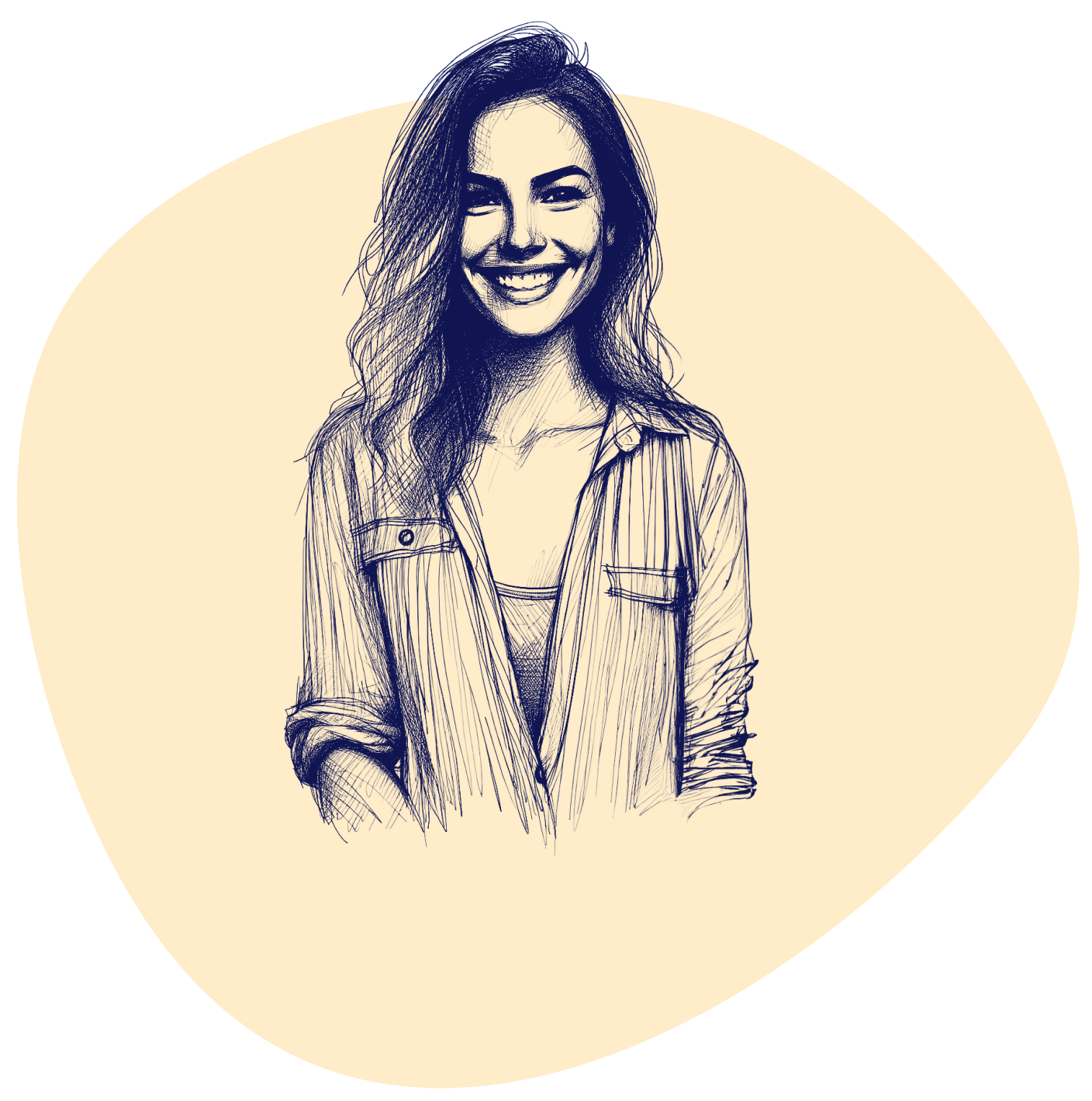 Woman Sketch Yellow Background