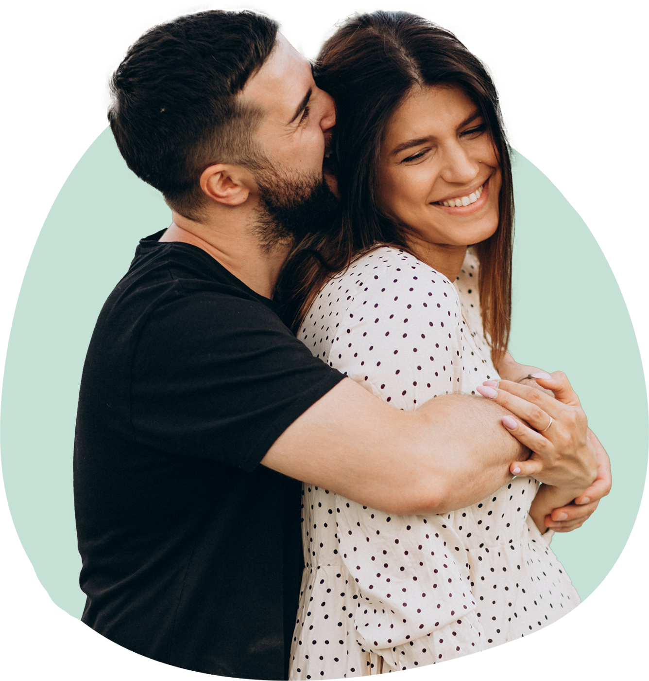 pregnant woman with her husband park